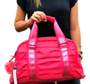Bolsa Feminina Blogueira Esportiva Fitness Academia Chaveiro Cor Pink Desenho Do Tecido Liso