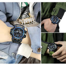 Relógio Digital Original Militar Esportivo Tático Shock Led Cor Cor Da Correia Azul / Pulseira Preto