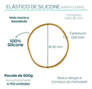 Elastico De Silicone Amarrar Verduras Temperos 32x09mm Pacote Borrachinha 500g Sem Látex Organização Escritório Colagem Tela Celular Liga Resistente Dona D.cor