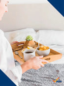 Bandeja Retangular Servir Café da Manha 40x30cm Bambu Clink