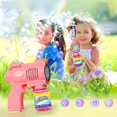 Brinquedo Lança Bolha De Sabão Pistola Bazuca Bubble Gun Com Luz Led Cor Rosa