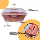 Maleta De Manicure Utensílio Costur Rosa Reforçada E Grande