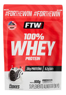 Whey Protein 100% Concentrado Refil 900g Sabor Cookies - FTW