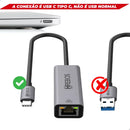 Adaptador Usb C Tipo C Ethernet Rj45 1000mbps 2.5gb Alumínio