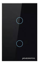 Interruptor Inteligente Zigbee Novadigital 2 Teclas Botões Touch Tuya Smart Life Alexa Google 110v 220v Bivolt Preto