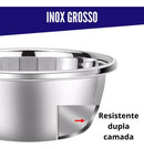 Bowl Inox Tigela Conjunto 3 Pçs Vasilha Fundo 22cm Grosso