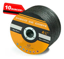 Disco Corte Metal 115mm Aço Inox 10un 4.1/2 Esmerilhadeira