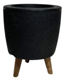Vaso para plantas de chão com tripé 30 cm Preto