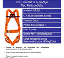 Cinto Paraquedista Dlt-012 + Talabarte De Segurança Duplo Y Único Laranja