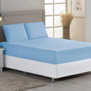 Jogo De Lençol Queen C/ Elástico Malha 100% Algodão Azul Bebê