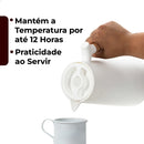 Vittak Garrafa Térmica Café 1 Litro Nórdica Cabo Madeira Mesa Posta Cor Branca