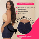 Bermuda Jeans Preto Feminino Modela Bumbum Azul-escuro 34