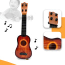 Mini Violao Infantil Brinquedo Ukulele Cordas Aço C/ Palheta Cor Marrom