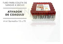 100 Tubos Vermelho 4ml Para Coleta De Sangue Vácuo Hemograma Descarpack