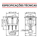 Chaves Botão Tic Tac Redondo Preto 10a Liga/desliga 2unidade Preto