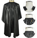 Capa De Corte Cabelo Gola Americana Ajuste Infinito Cetim Preto Liso Pentale ®