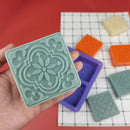 Forma Quadrada Silicone Sabonete Saboaria Artesanal Arabesco