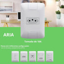 5 Tomadas Simples Tramontina 10a Aria Sem Parafuso Cor Branco