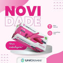 Luvas descartáveis UniGloves Clássico cor rosa tamanho PP de látex com pó x 100 unidades