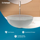 Cuba Pia de Apoio Sobrepor Vidro Redonda 29cm Transparente Banheiro Lavabo Beltempo BT-4030