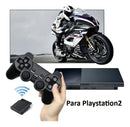 Controle Compativel P2 Play 2 Sem Fio Joystick Kit Com 2 Manete Cor Preto Video-Game Dual Shock Wireless Analogico Gamepad Redfin