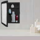 Armário Banheiro Preto Com Espelho Plástico Reforçado Leve