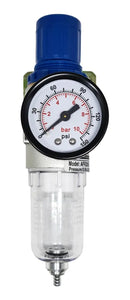 Filtro Regulador Ar Compressor 1/4 Completo Com Espigão 3/8