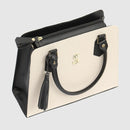 Bolsa Feminina Transversal Media Com Carteira Creme/preto