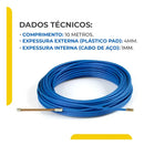 Guia Passa Fio Sonda De Pvc Alma De Aço Profissional 10 Mts