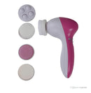 Escova Massageador Esponja Elétrica Facial Limpeza 5 Funções Cor Rosa e Branco