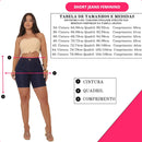 Bermuda Jeans Preto Feminino Modela Bumbum Azul-escuro 38