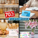 Porta Etiqueta Display Acrílico Cristal 2mm Kit 50 Un