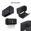 Kit Dispenser Papel Toalha Saboneteira Sabonete Gel Cor Preto