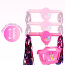 Patinete Infantil 3 Rodas Com Led Som E Cesta Menino Menina Cor Rosa