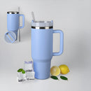 Copo Termico 1200ml Caneca Com Tampa E Canudo Grand Azul BB G2