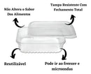Pote Descartável 350ml Freezer Microondas Marmita com 24 Un. Cor Transparente