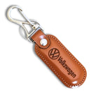 Chaveiro Automotivo Couro Carro Mosquetão Marrom M VOLKSWAGEN