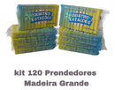 Kit 120 Prendedor De Roupa Pregador Madeira Grande 10 Dúzia