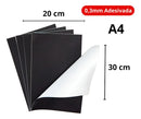5 Folhas Manta Imantada Adesivada A4 0,3mm Imã Geladeira
