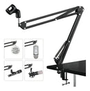 Carbon Braço Articulado Aço Suporte de Mesa para Microfone Preto