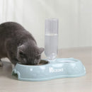 Comedouro E Bebedouro Automático Para Cães E Gatos Filhotes Cor Azul