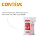 Pote Descartável 750ml Freezer Microondas Marmita - com 24 Un. Cor Transparente