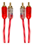 10 Cabo Rca Resistente 1m Injetado 4mm Cristal Vermelho