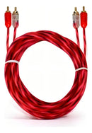 10 Cabo Rca Resistente 1m Injetado 4mm Cristal Vermelho